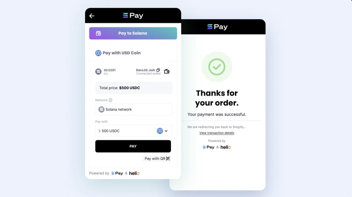 Shopify Solana Pay preview